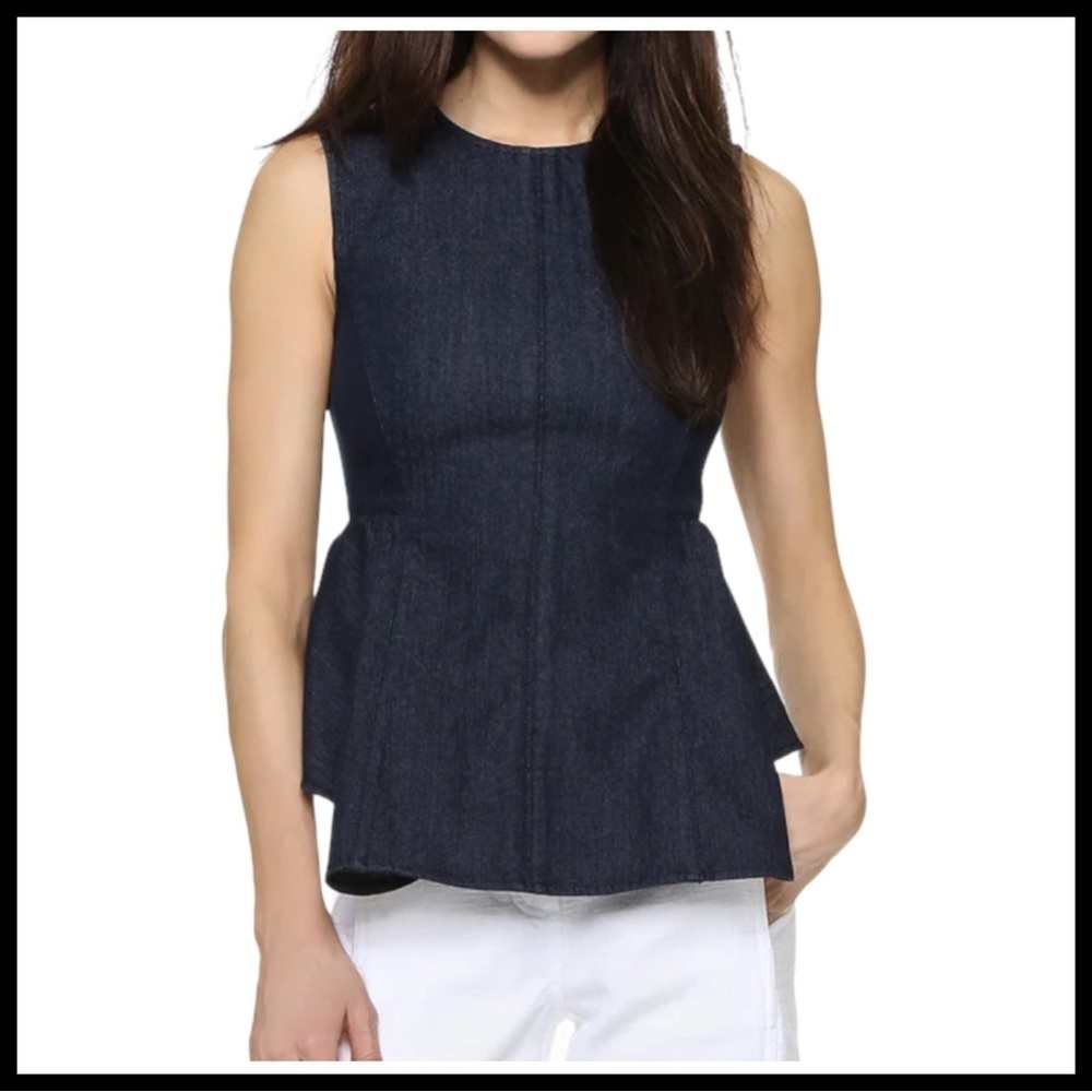THEORY Kalsing Peplum Denim Top